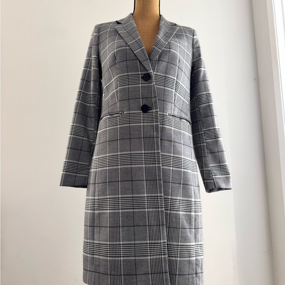 Tailored BANANA REPUBLIC Plaid Long Coat